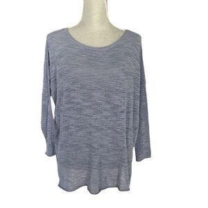 Lou & Grey Blue Lightweight Popover Sweater Size S